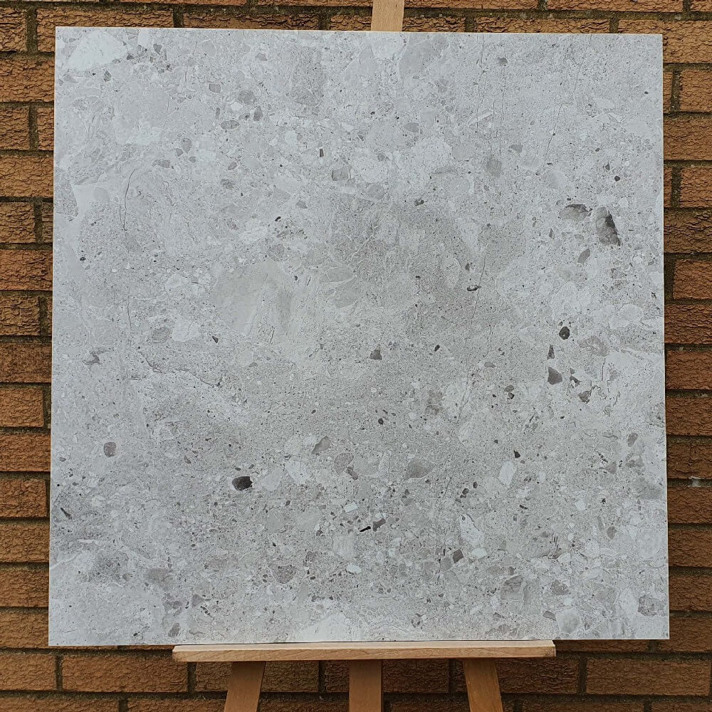 Perlos Grey Rectified Matt Stone Effect Porcelain 800x800mm Wall and Floor Tiles