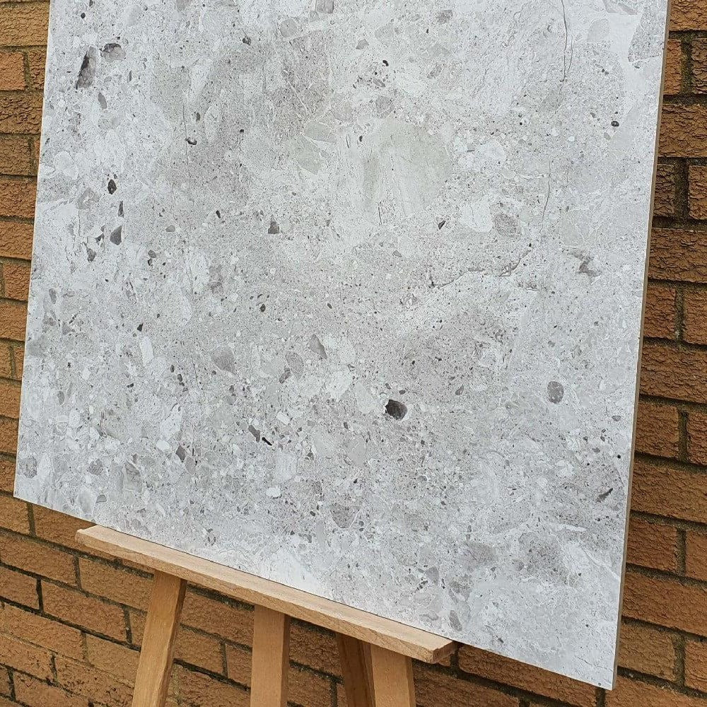 Perlos Grey Rectified Matt Stone Effect Porcelain 800x800mm Wall and Floor Tiles