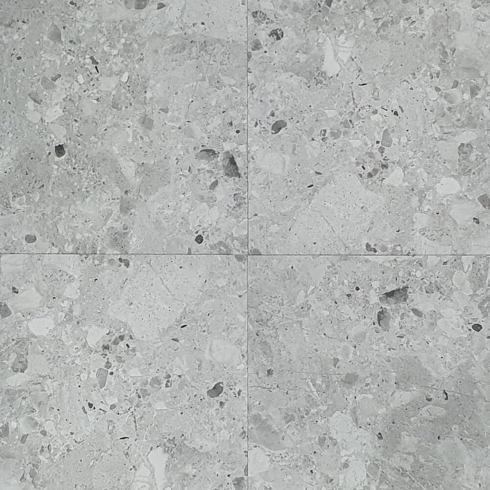 Perlos Grey Rectified Matt Stone Effect Porcelain 800x800mm Wall and Floor Tiles