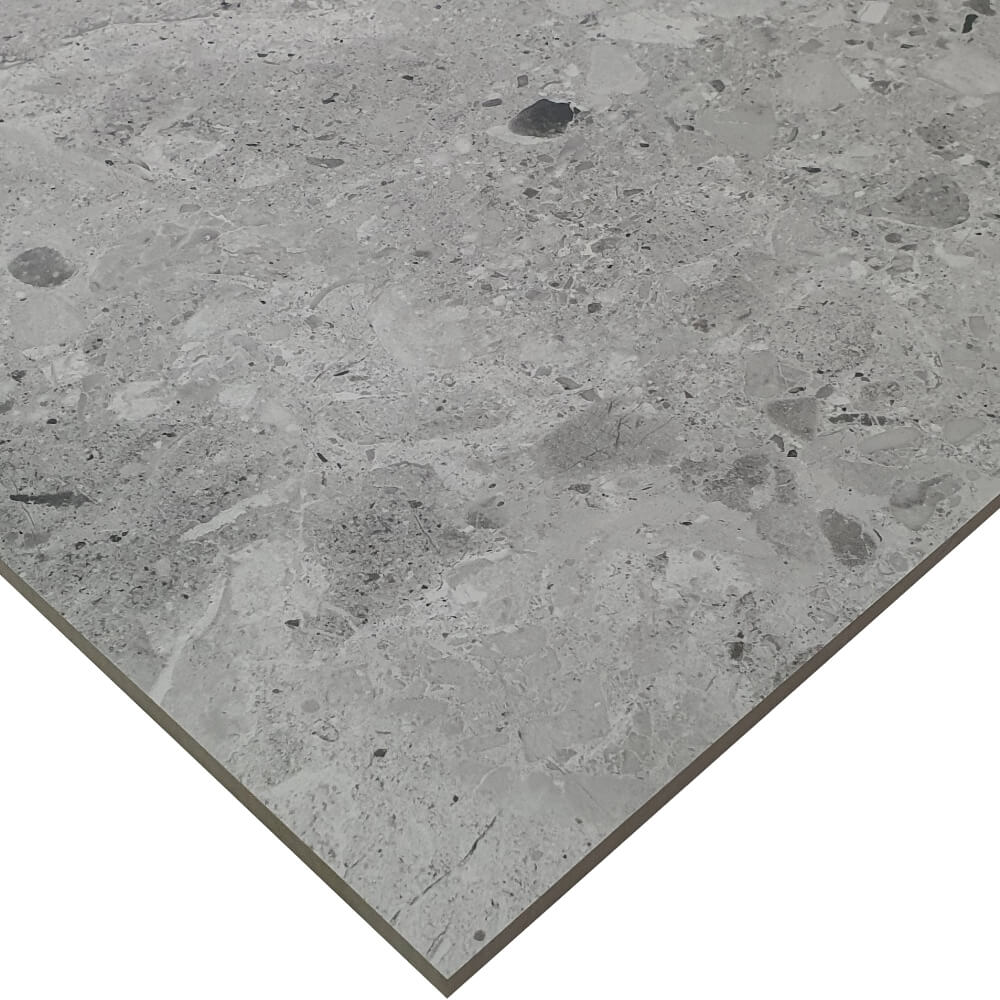 Perlos Grey Rectified Matt Stone Effect Porcelain 800x800mm Wall and Floor Tiles