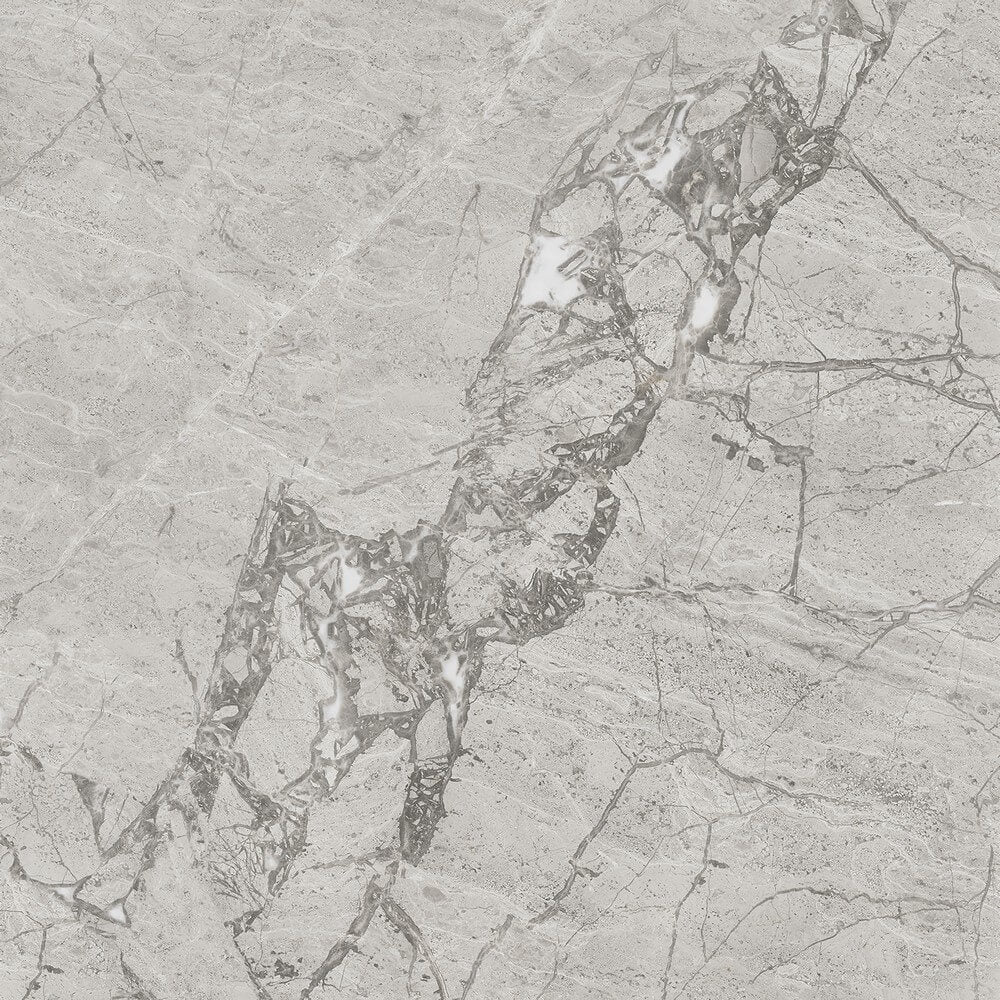 Pompei Natural Rectified Glossy Stone Effect Porcelain 800x800mm Wall and Floor Tiles