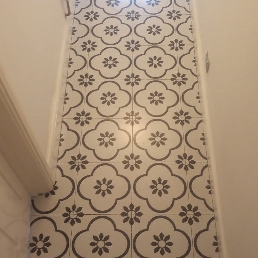 Preta Branco Rectified Matt Ceramic 300x300mm Wall and Floor Tile