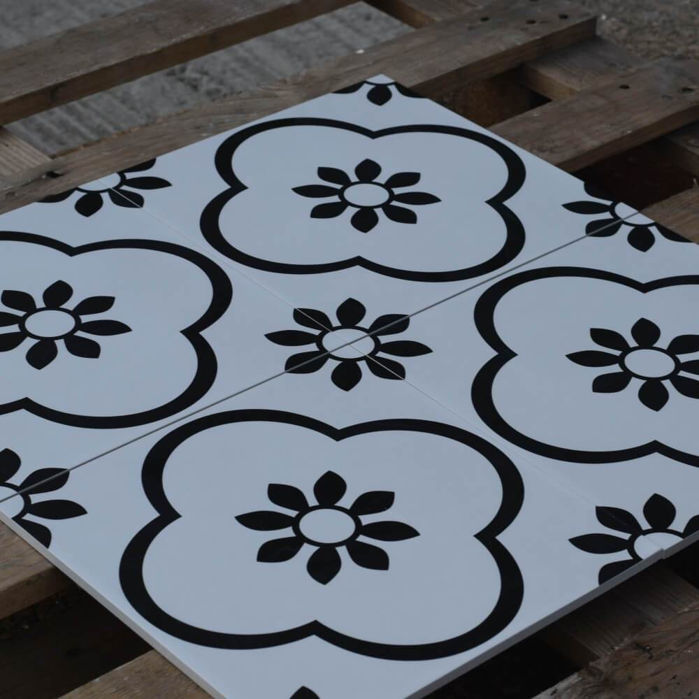 Preta Branco Rectified Matt Ceramic 300x300mm Wall and Floor Tile