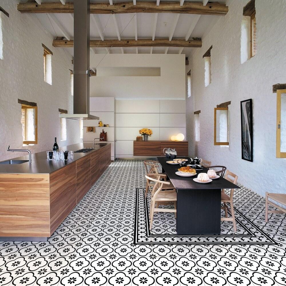 Preta Branco Rectified Matt Ceramic 300x300mm Wall and Floor Tile