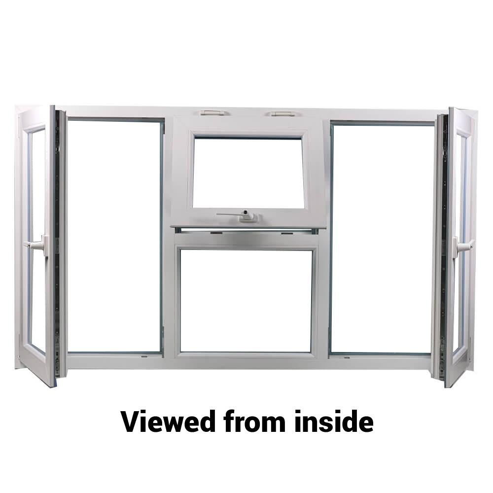 uPVC Side & Top Hung Tilt and Turn Double Glazed Window Frame and Glass 70mm UK 2 Gasket Seal - Multi Size