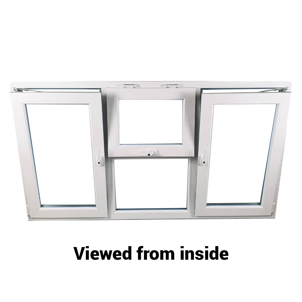 uPVC Side & Top Hung Tilt and Turn Double Glazed Window Frame and Glass 70mm UK 2 Gasket Seal - Multi Size