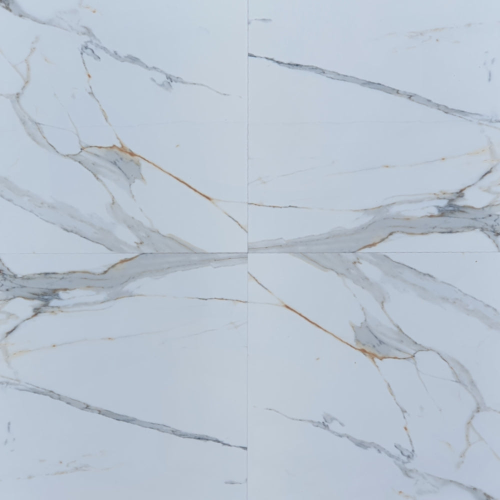 Regal Carrara Rectified Polished Porcelain 600x600mm Wall and Floor Tiles