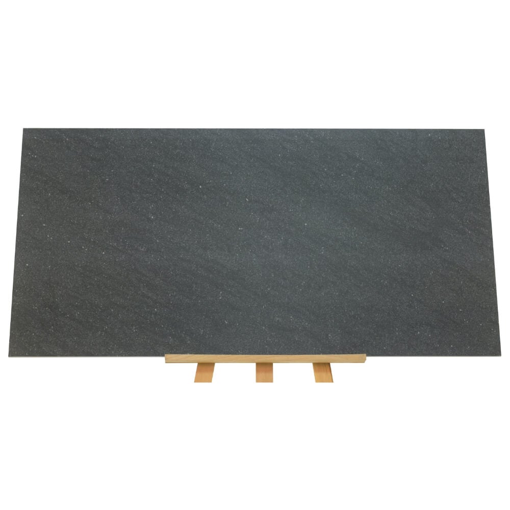 Satto Black Rectified Large Format Matt Stone Effect Porcelain Floor & Wall Tiles 600x1200mm (12595)