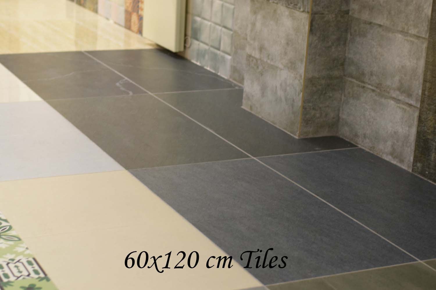 Satto Black Rectified Large Format Matt Stone Effect Porcelain Floor & Wall Tiles 600x1200mm (12595)