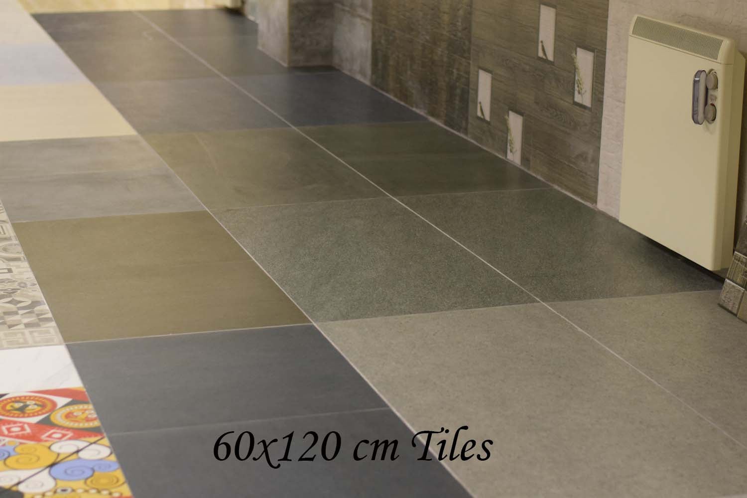Satto Black Rectified Large Format Matt Stone Effect Porcelain Floor & Wall Tiles 600x1200mm (12595)