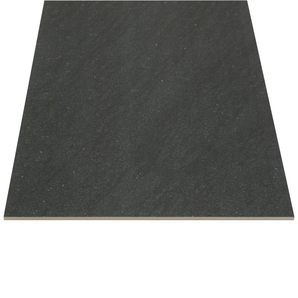 Satto Black Rectified Large Format Matt Stone Effect Porcelain Floor & Wall Tiles 600x1200mm (12595)