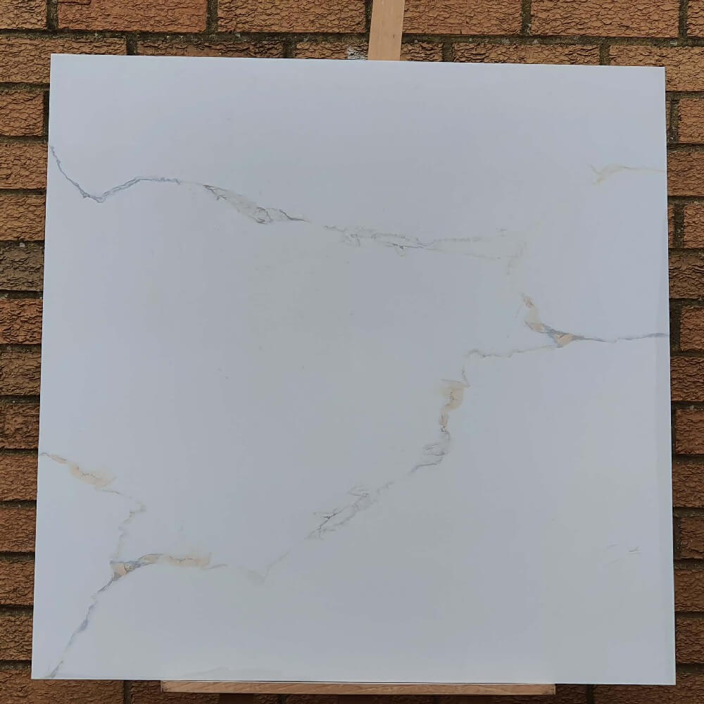 Satuario Classic Crema Rectified Polished Stone Effect Porcelain 800x800mm Wall and Floor Tiles