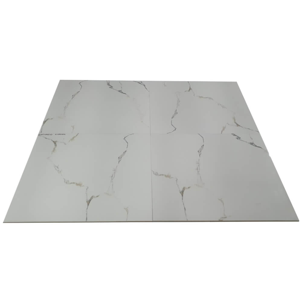 Satuario Classic Crema Rectified Polished Stone Effect Porcelain 800x800mm Wall and Floor Tiles