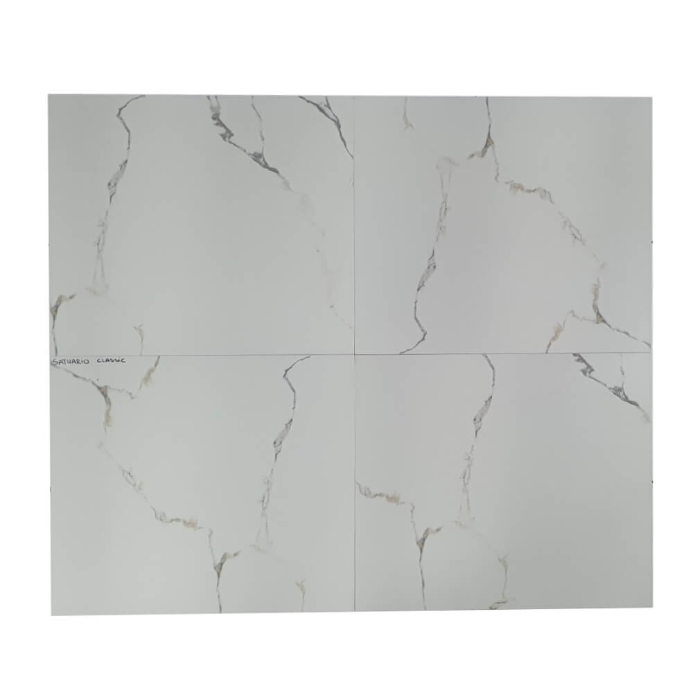 Satuario Classic Crema Rectified Polished Stone Effect Porcelain 800x800mm Wall and Floor Tiles