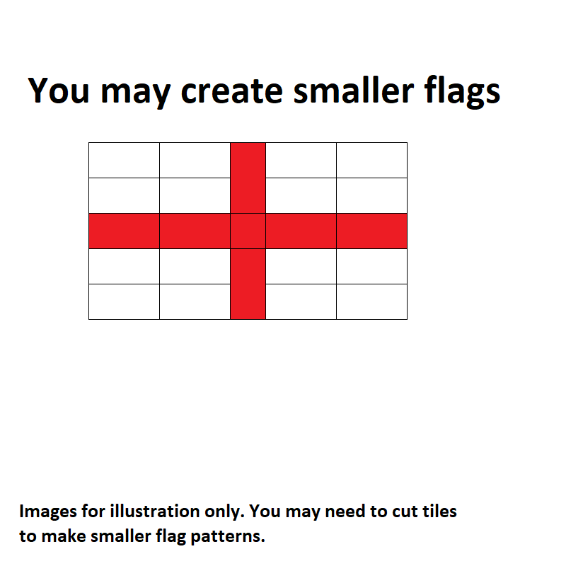 Set of England Flag 1000x1400mm Ceramic Tiles (set of 2 flags)