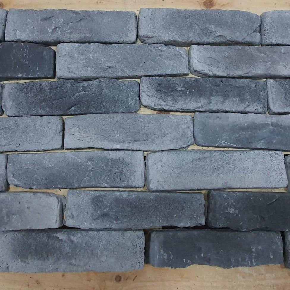 Smoked Rustic Light Grey and Black Multi Brick Slips