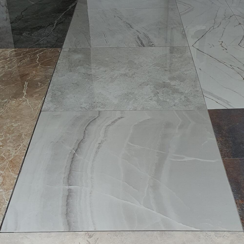 Smooth Onyx Rectified Large Format Polished Stone Effect Porcelain 1200x1200mm Floor & Wall Tiles