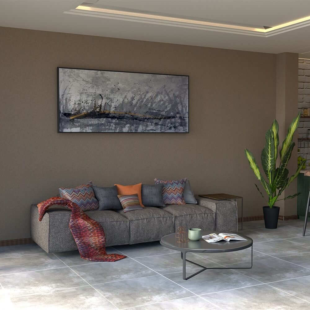 Stablation Gris Rectified Matt Stone Effect Porcelain 800x800mm Wall and Floor Tiles