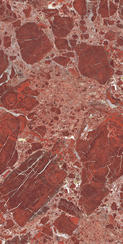 Torentio Red Rectified Large Format Exotic Surface Stone Effect Porcelain 800x1600mm Floor & Wall Tiles
