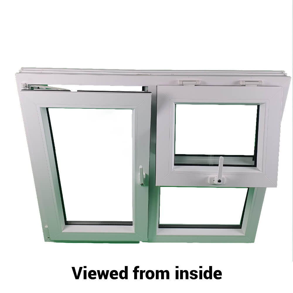 uPVC Left or Right & Top Hung Tilt and Turn Double Glazed Window Frame and Glass 70mm UK 2 Gasket Seal - Multi Size