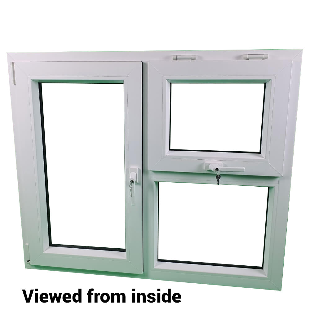 uPVC Left or Right & Top Hung Tilt and Turn Double Glazed Window Frame and Glass 70mm UK 2 Gasket Seal - Multi Size