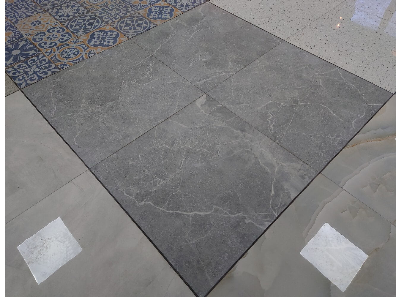 Tunisia Grey Rectified Polished Porcelain 600x600mm Wall and Floor Tiles