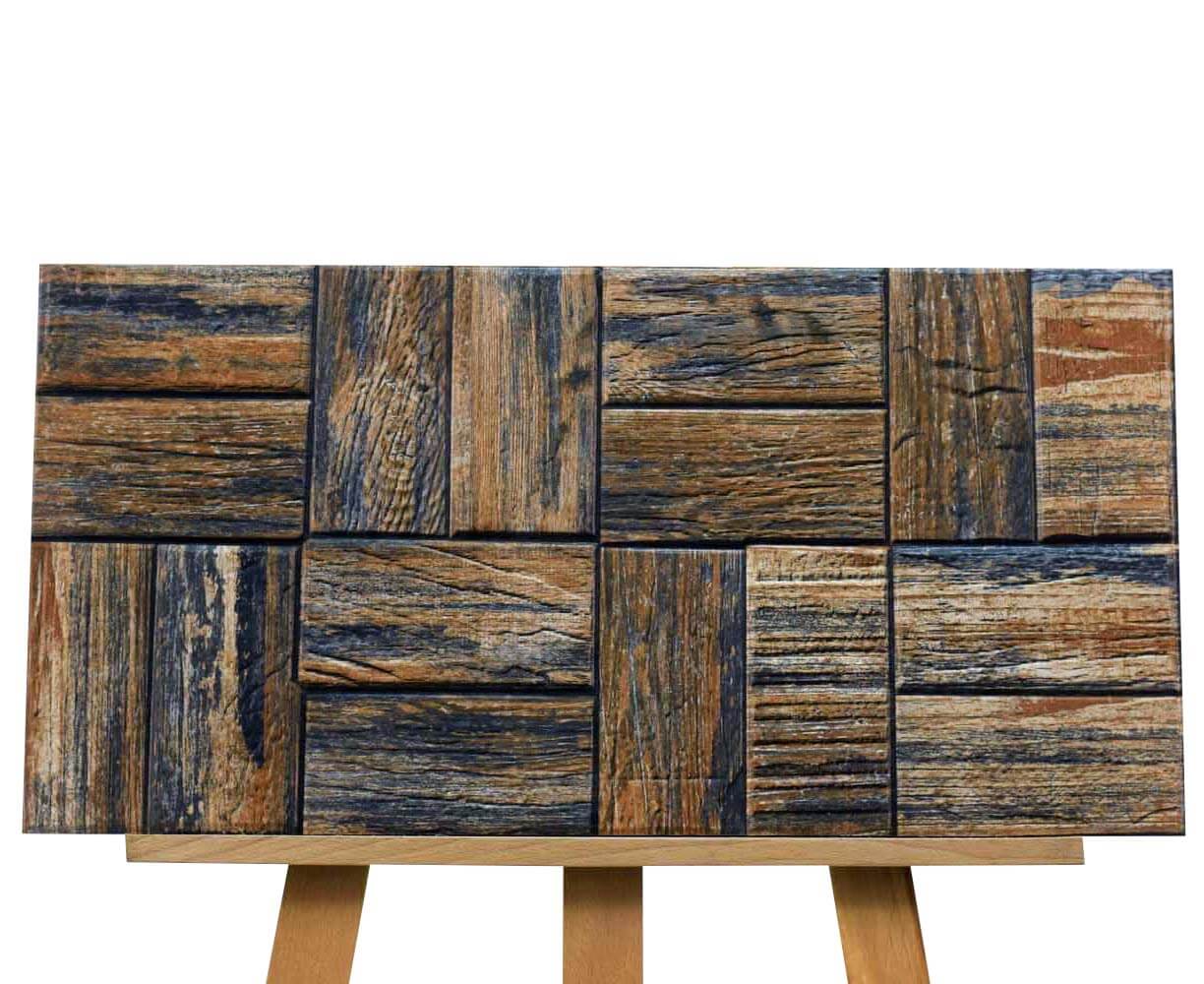Wenge Gold Split Face Rectified Matt Porcelain 300x600mm Wall Tile