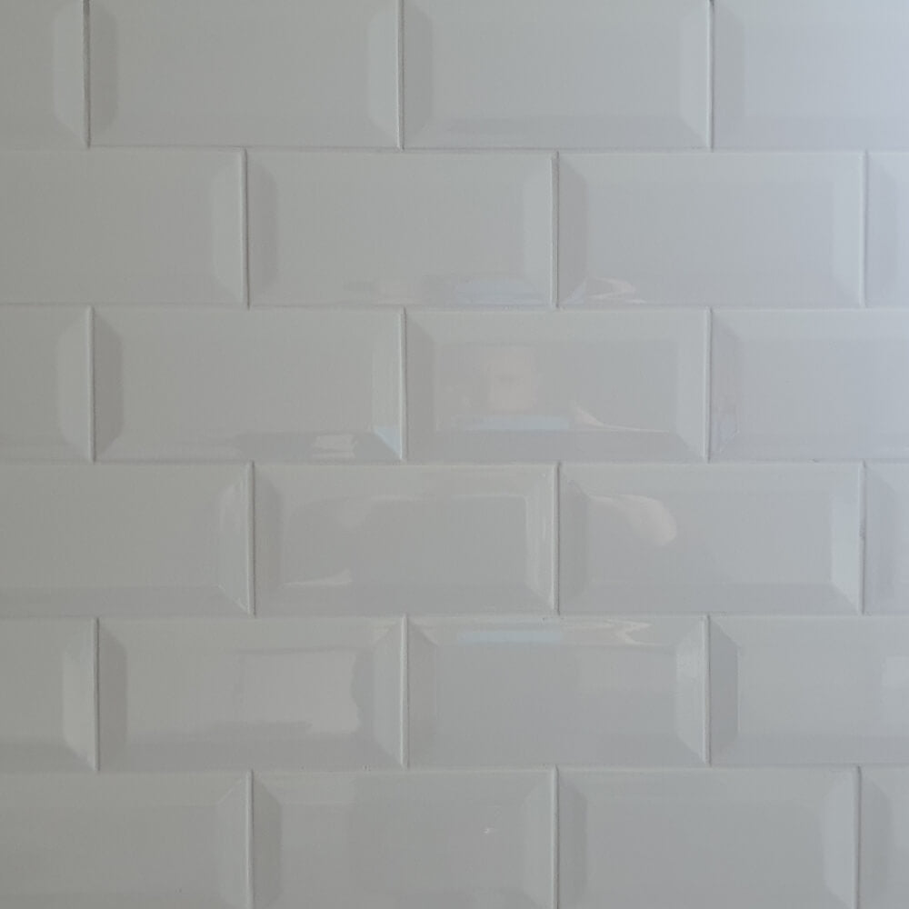 White Metro Brick Tiles 100x200mm Diamond Decorative Polished Wall Tile