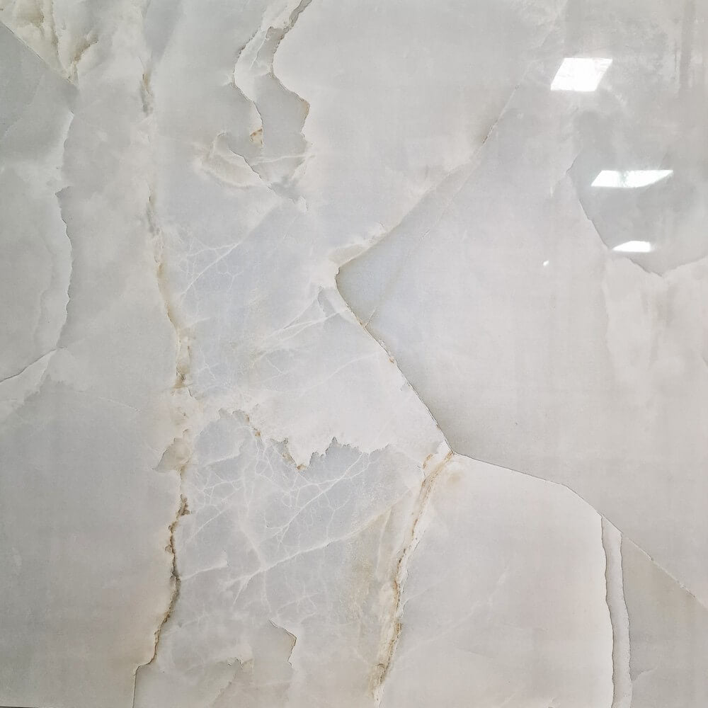 White Onyx Rectified Polished Porcelain 600x600mm Wall and Floor Tiles
