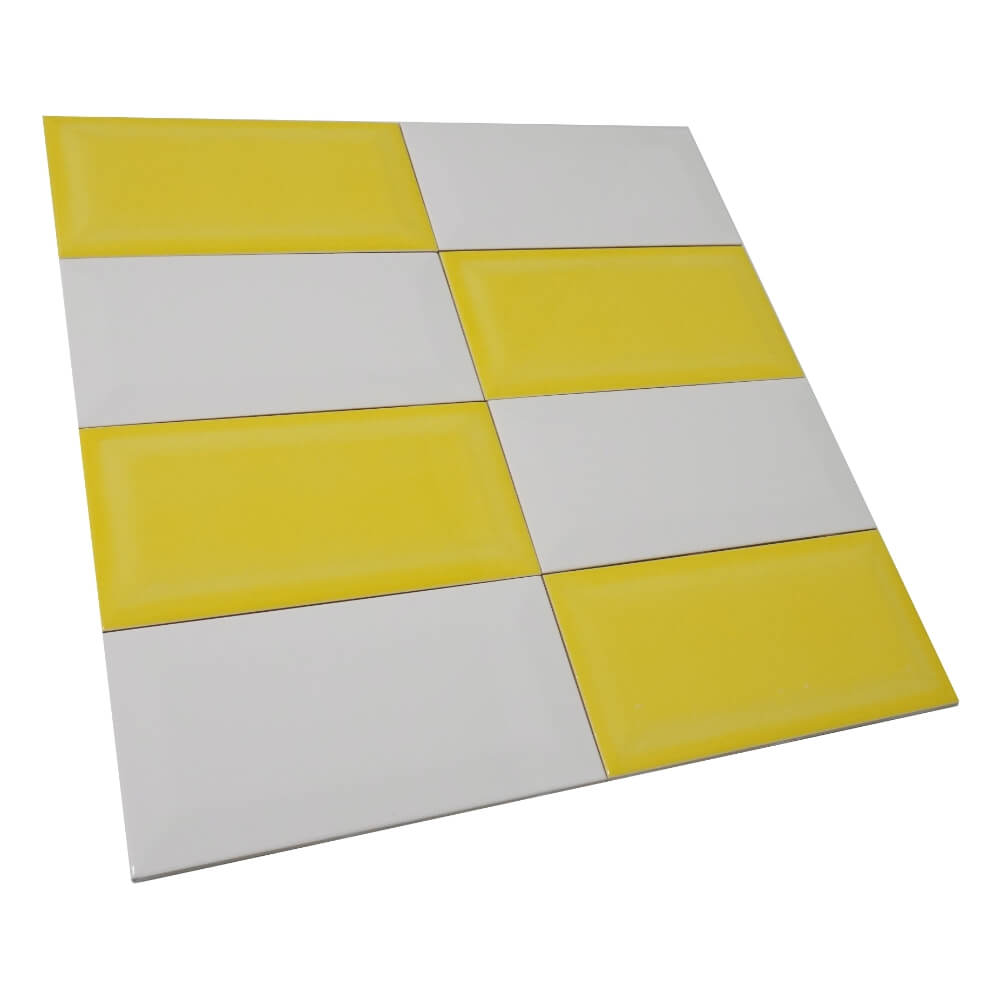 Yellow Metro Brick Tiles 100x200mm Diamond Decorative Polished Wall Tile