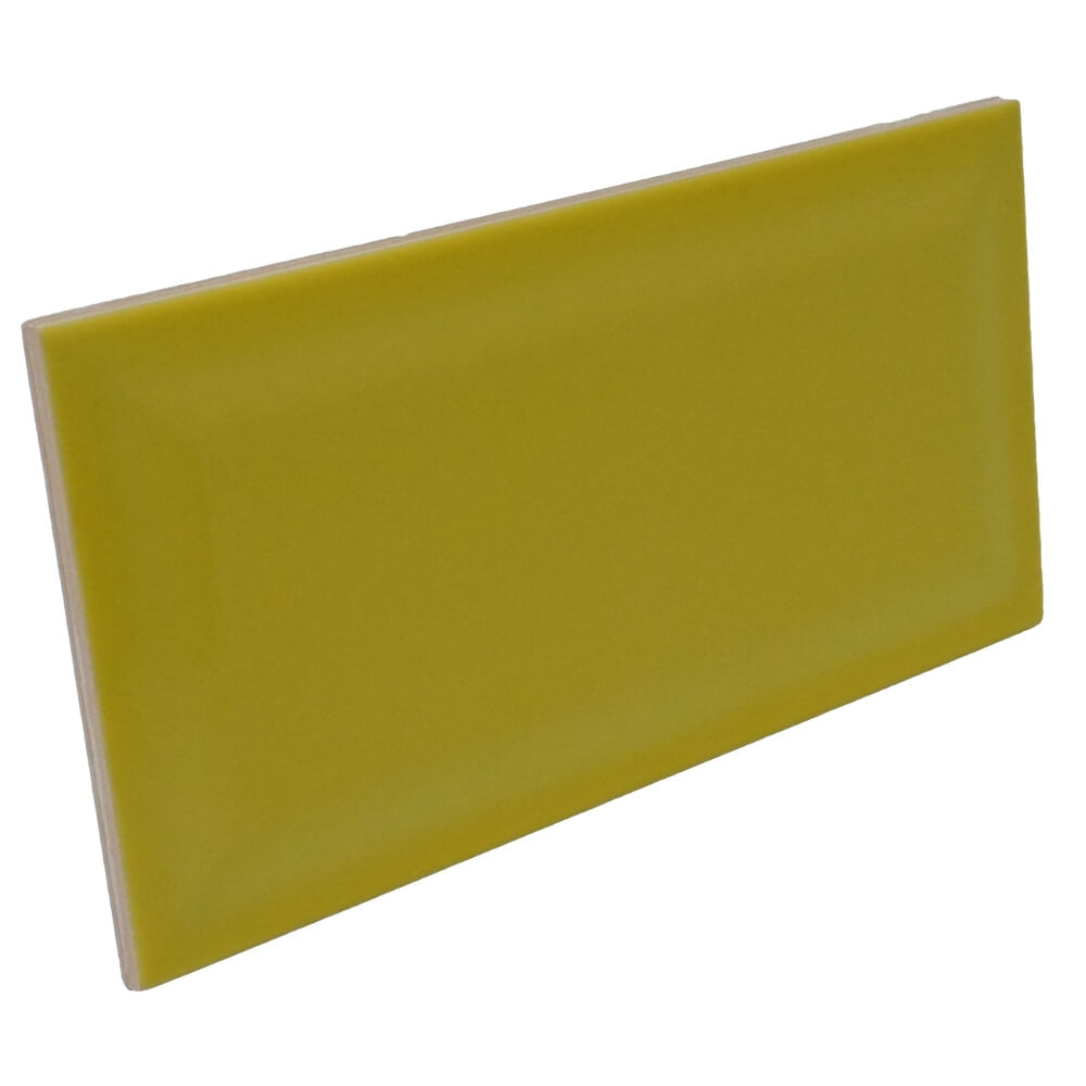 Yellow Metro Brick Tiles 100x200mm Diamond Decorative Polished Wall Tile