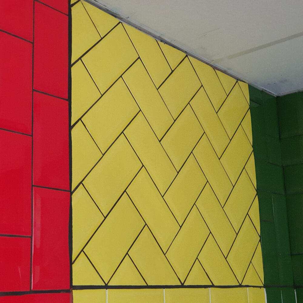 Yellow Metro Brick Tiles 100x200mm Diamond Decorative Polished Wall Tile