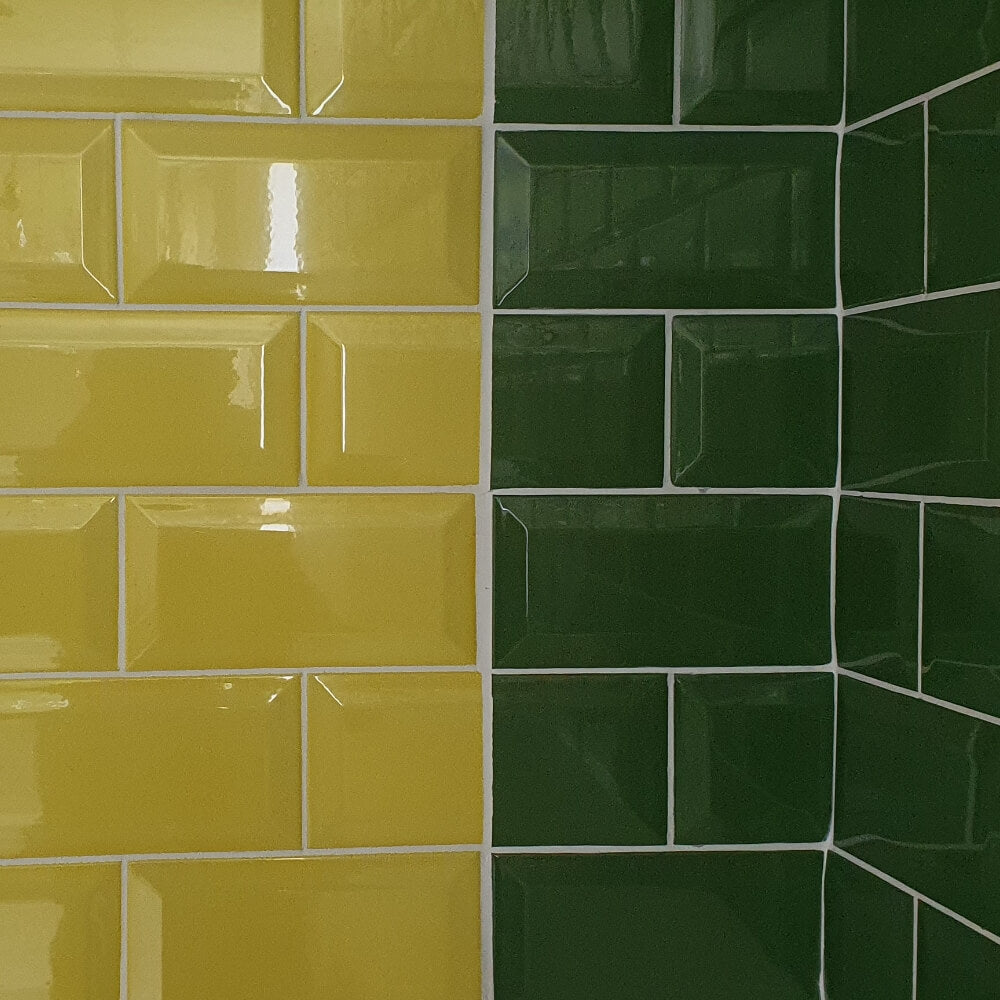 Yellow Metro Brick Tiles 100x200mm Diamond Decorative Polished Wall Tile