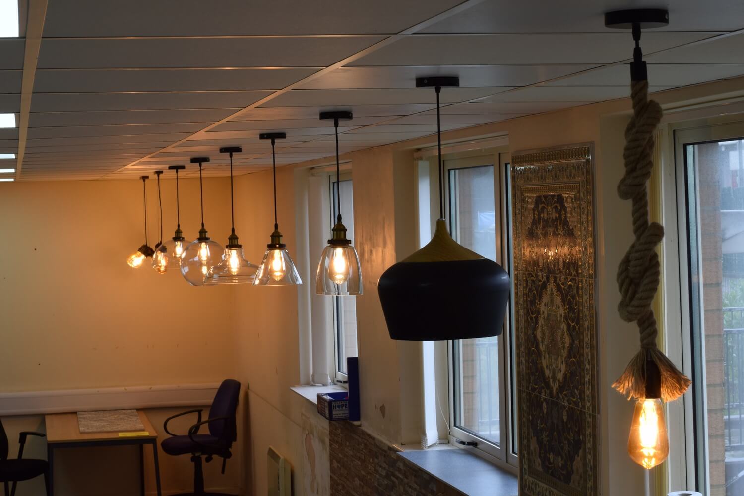 Estela Industrial Retro Loft Glass Ceiling Lamp Shade Pendant LED Light - Decoridea