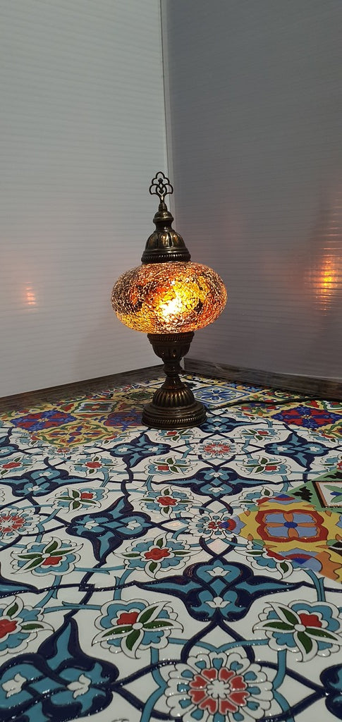Amber Turkish Tiffany Mosaic Oriental Decorative Table Lamp LED Light From £31.90 - Decoridea.co.uk