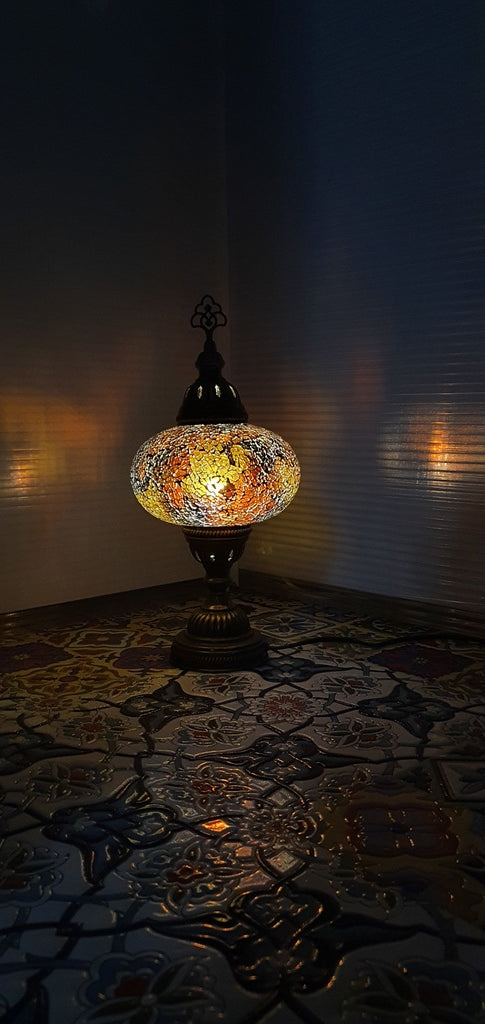 Amber Turkish Tiffany Mosaic Oriental Decorative Table Lamp LED Light From £31.90 - Decoridea.co.uk