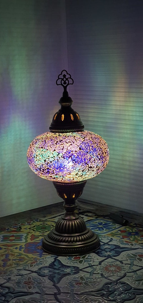 Blue Turkish Tiffany Mosaic Oriental Decorative Table Lamp LED Light From £31.90 - Decoridea.co.uk