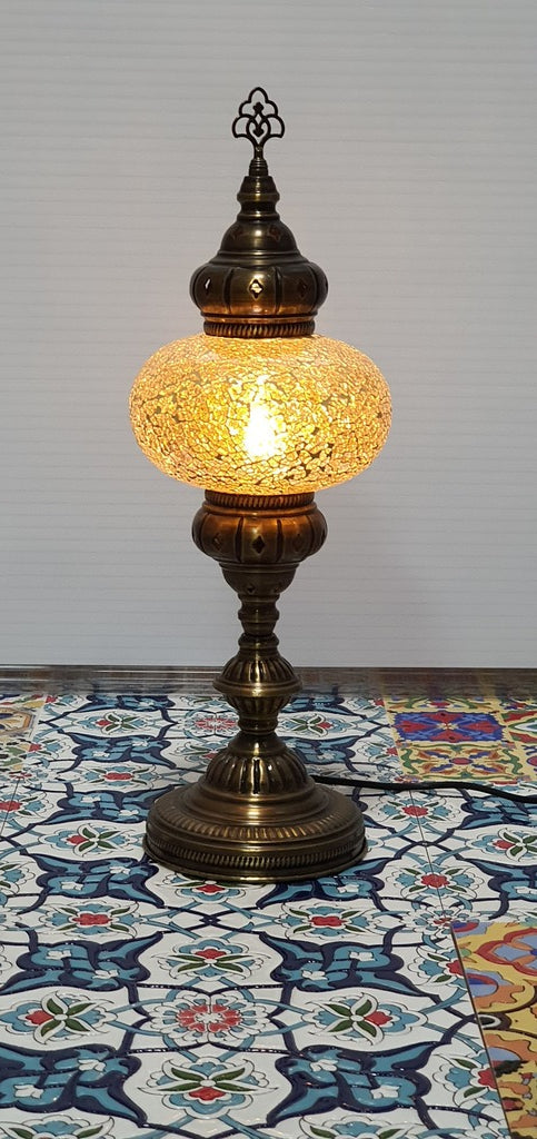 Golden Turkish Tiffany Mosaic Oriental Decorative Tall Table Lamp LED Light From £37.90 - Decoridea.co.uk