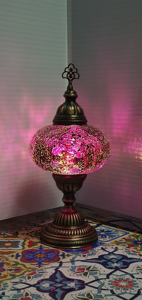 Purple Turkish Tiffany Mosaic Oriental Decorative Table Lamp LED Light From £31.90 - Decoridea.co.uk