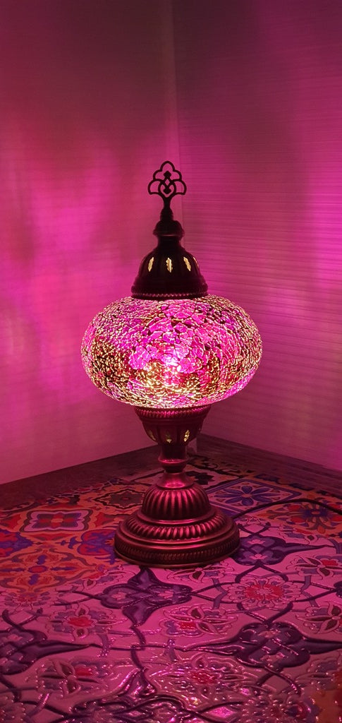 Purple Turkish Tiffany Mosaic Oriental Decorative Table Lamp LED Light From £31.90 - Decoridea.co.uk