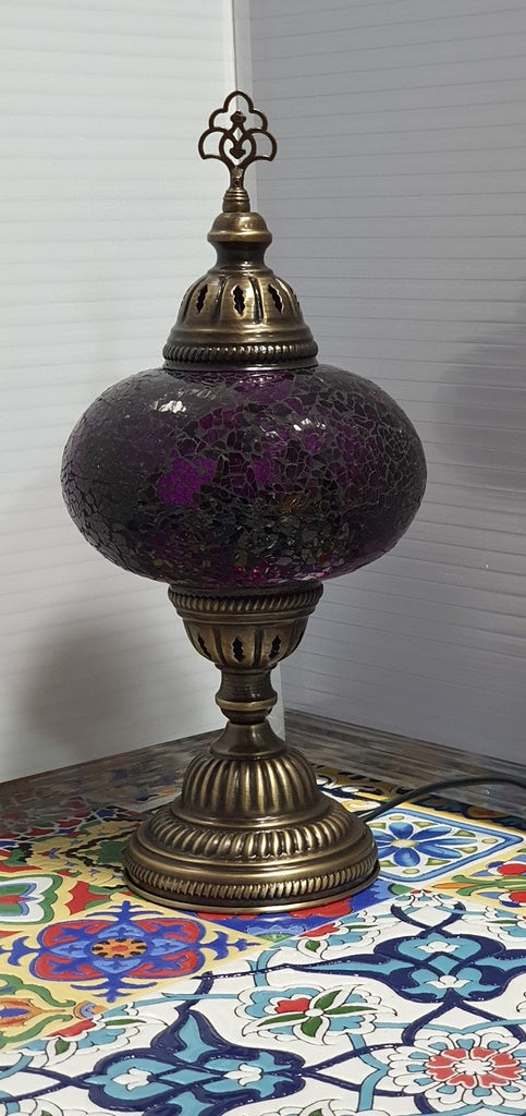 Purple Turkish Tiffany Mosaic Oriental Decorative Table Lamp LED Light From £31.90 - Decoridea.co.uk