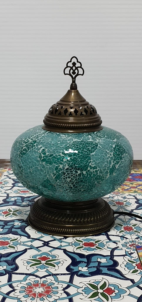Turquoise Turkish Tiffany Mosaic Oriental Decorative Short Table Lamp LED Light From £41.90 - Decoridea.co.uk