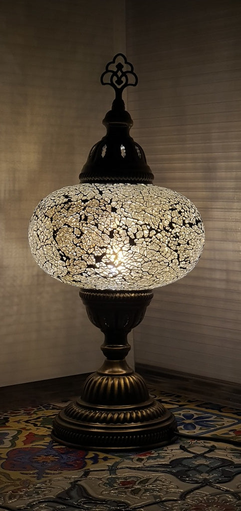 Silver Turkish Tiffany Mosaic Oriental Decorative Table Lamp LED Light From £31.90 - Decoridea.co.uk