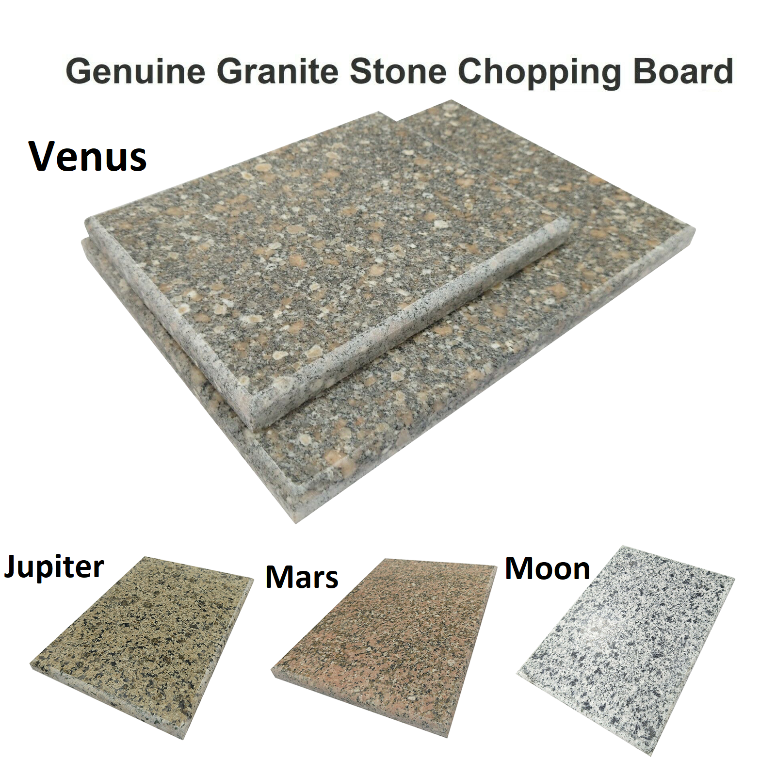 Genuine Granite Kitchen Rectangular Food Chopping Serving Board Worktop Saver
