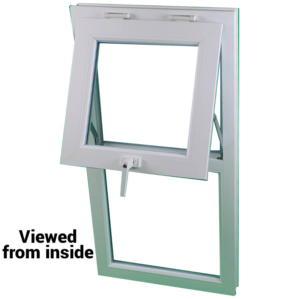 uPVC Top Hung Double Glazed Window Frame and Glass 70mm UK 2 Gasket Seal - Inside White Outside Anthracite