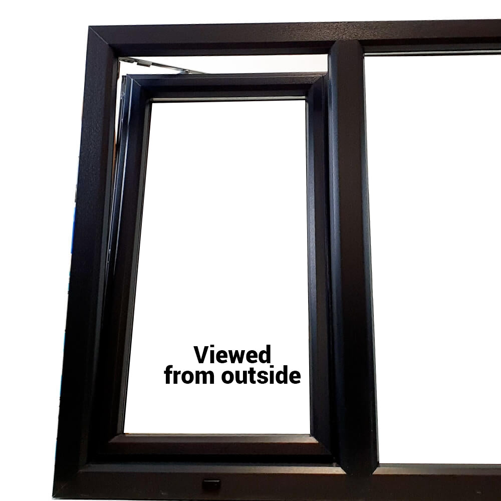 uPVC Left or Right & Top Hung Tilt and Turn Double Glazed Window Frame and Glass 70mm UK 2 Gasket Seal - Inside White Outside Anthracite