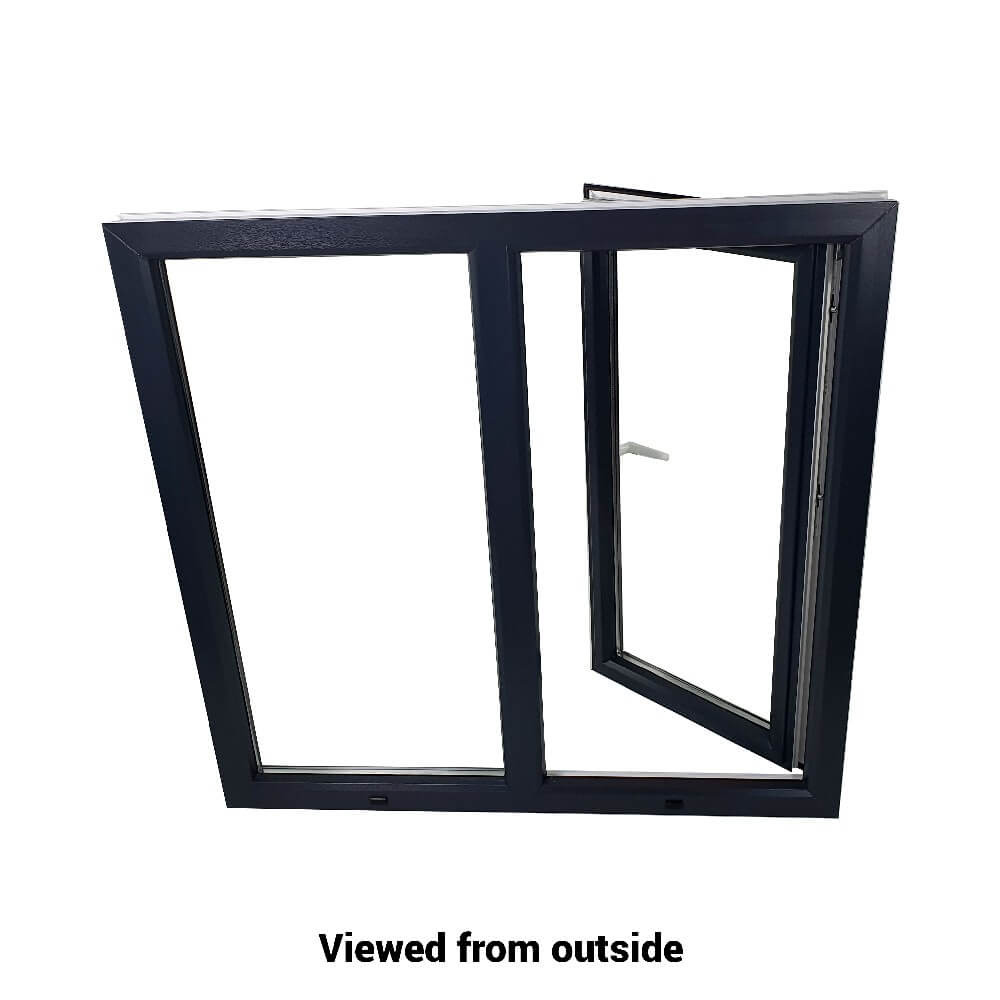 uPVC Side Hung Tilt and Turn Double Glazed Window Frame and Glass 70mm UK 2 Gasket Seal - Inside White Outside Anthracite