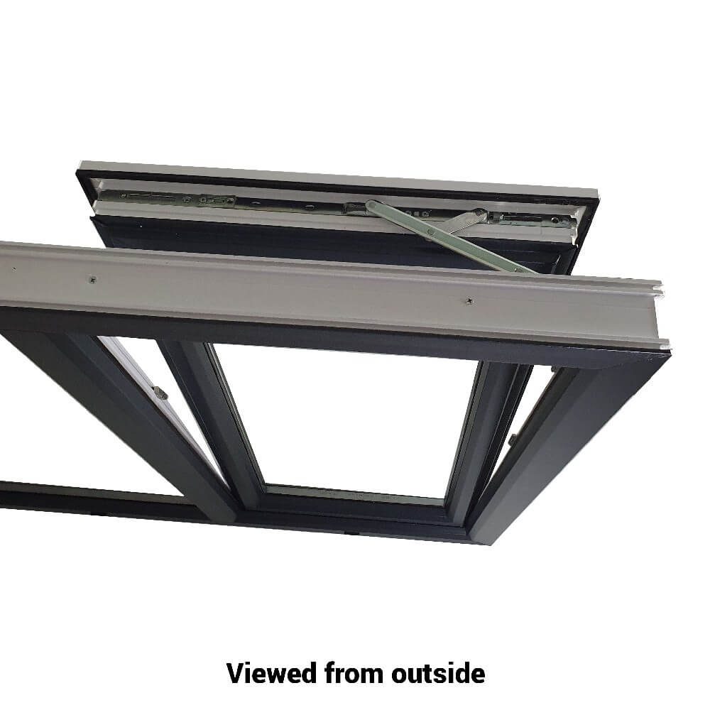 uPVC Side Hung Tilt and Turn Double Glazed Window Frame and Glass 70mm UK 2 Gasket Seal - Inside White Outside Anthracite