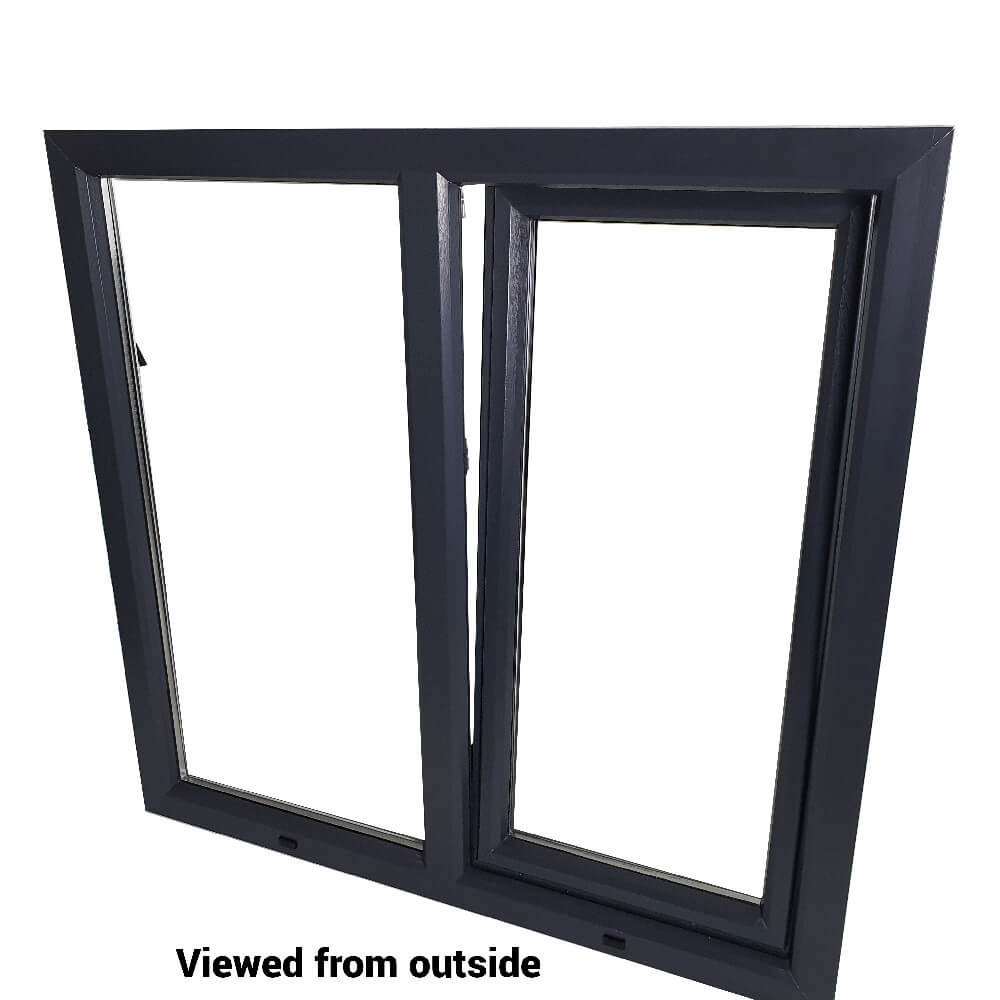 uPVC Side Hung Tilt and Turn Double Glazed Window Frame and Glass 70mm UK 2 Gasket Seal - Inside White Outside Anthracite