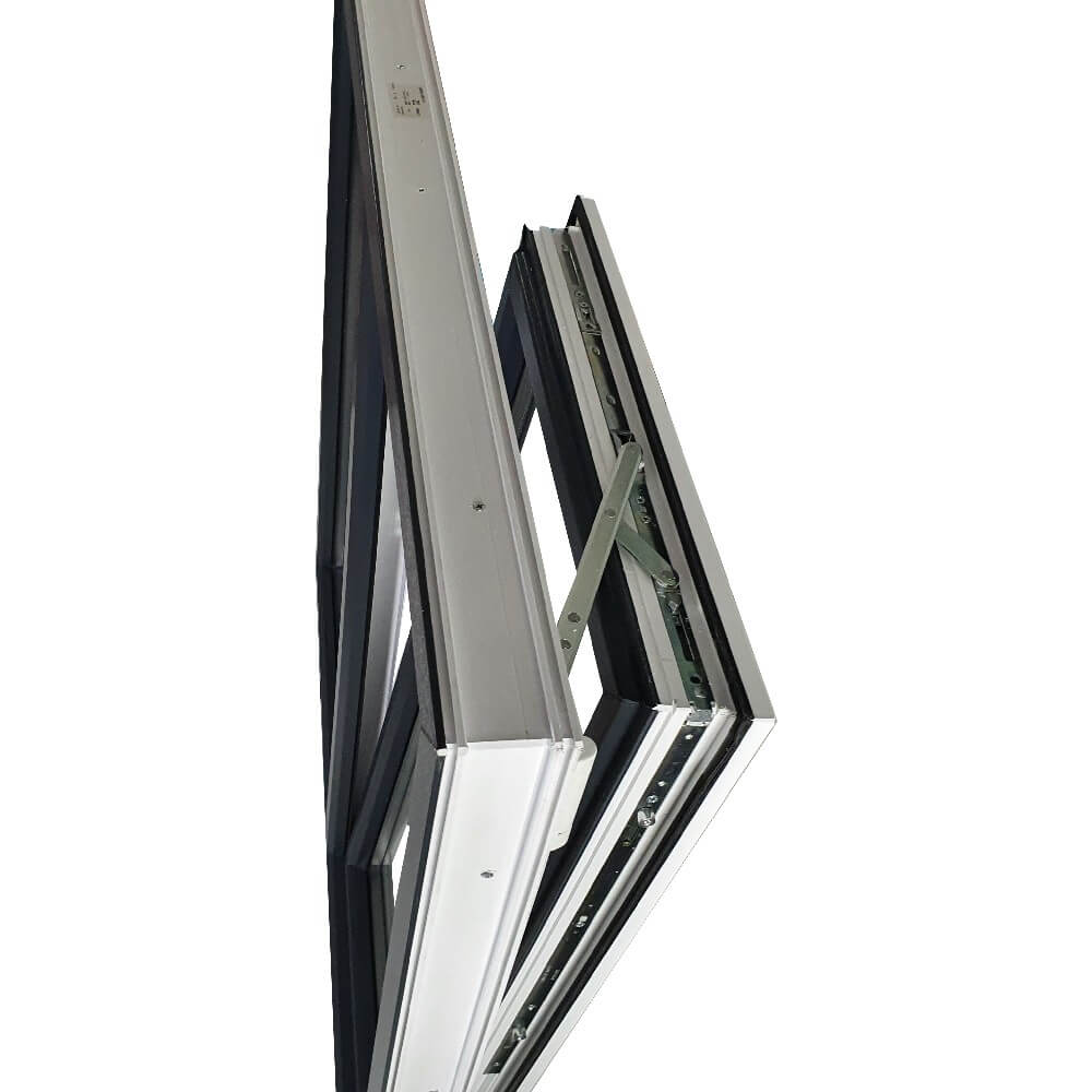 uPVC Side Hung Tilt and Turn Double Glazed Window Frame and Glass 70mm UK 2 Gasket Seal - Inside White Outside Anthracite